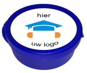 Wilt u een logosticker? : Logosticker op doosje
